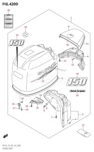 DF150Z From 15002Z-210001 (E01 E40)  2012 drawing ENGINE COVER (DF150Z:E40)