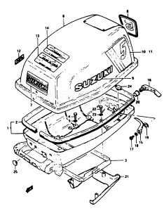 DT7.5 From d-10001 ()  1983 drawing ENGINE COVER