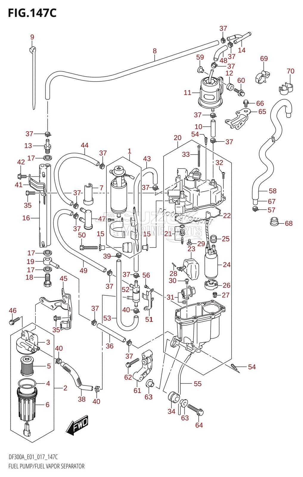 FUEL PUMP /​ FUEL VAPOR SEPARATOR (DF250A:E01)