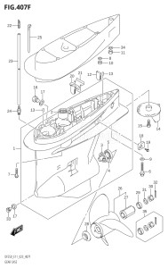 22503Z-240001 (2022) 225hp E11 E40-Gen. Export 1-and 2 (DF225Z) DF225Z drawing GEAR CASE (DF250Z)