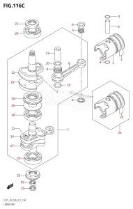 DT30 From 03005-210001 ()  2012 drawing CRANKSHAFT (DT30R:P40)