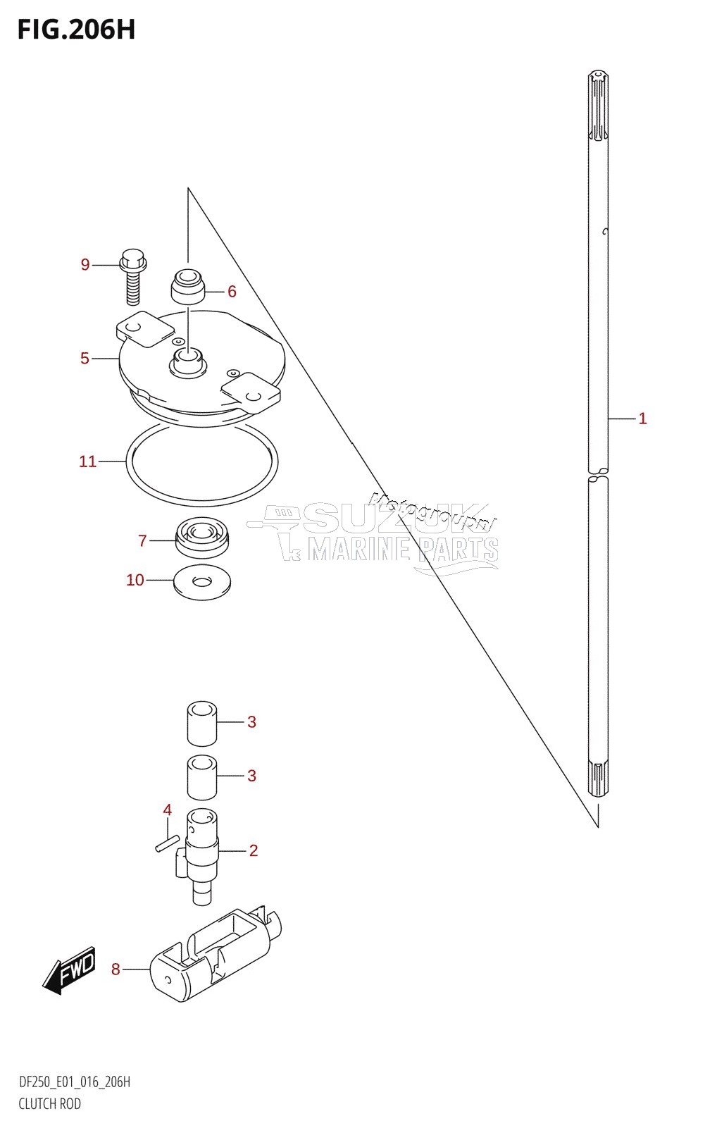 CLUTCH ROD (DF225Z:E40)