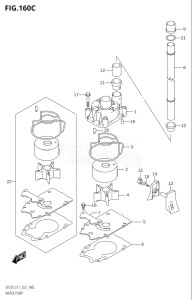 25003F-340001 (2023) 250hp E11 E40-Gen. Export 1-and 2 (DF250T) DF250 drawing WATER PUMP (E03:DF250ST)