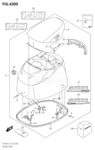 11503Z-910001 (2019) 115hp E11 E40-Gen. Export 1-and 2 (DF115AZ) DF115AZ drawing ENGINE COVER (DF140AT:E11,DF140AZ:E11)