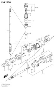 20002Z-510001 (2005) 200hp E01 E40-Gen. Export 1 - Costa Rica (DF200Z) DF200Z drawing TRANSMISSION (DF225Z:E01)