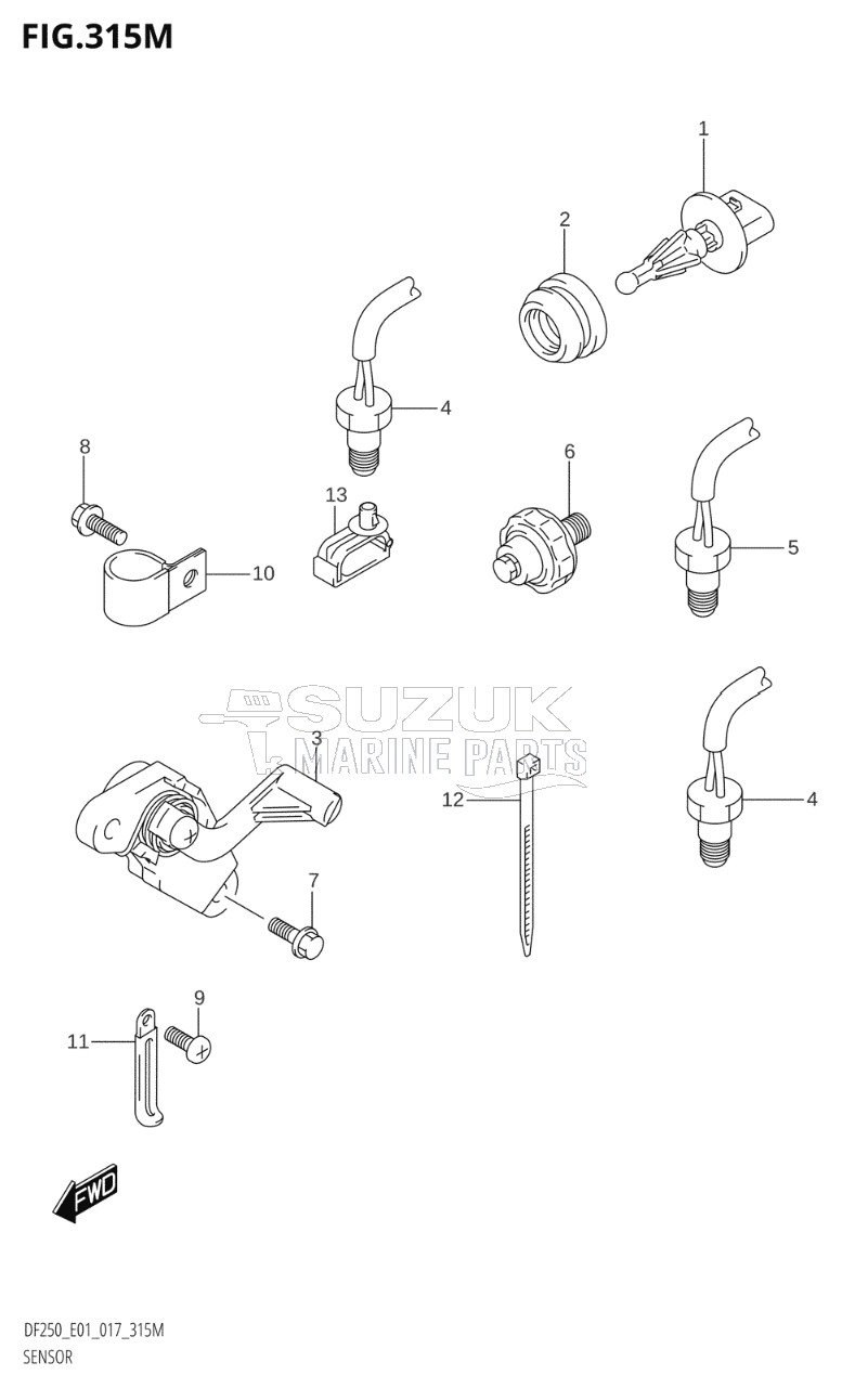 SENSOR (DF250Z:E40)