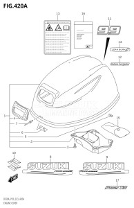 00995F-240001 (2022) 9.9hp E03 P03-USA (DF9.9B  DF9.9B    DF9.9BT  DF9.9BT    DF9.9BTH) DF9.9B drawing ENGINE COVER (SEE NOTE 1)