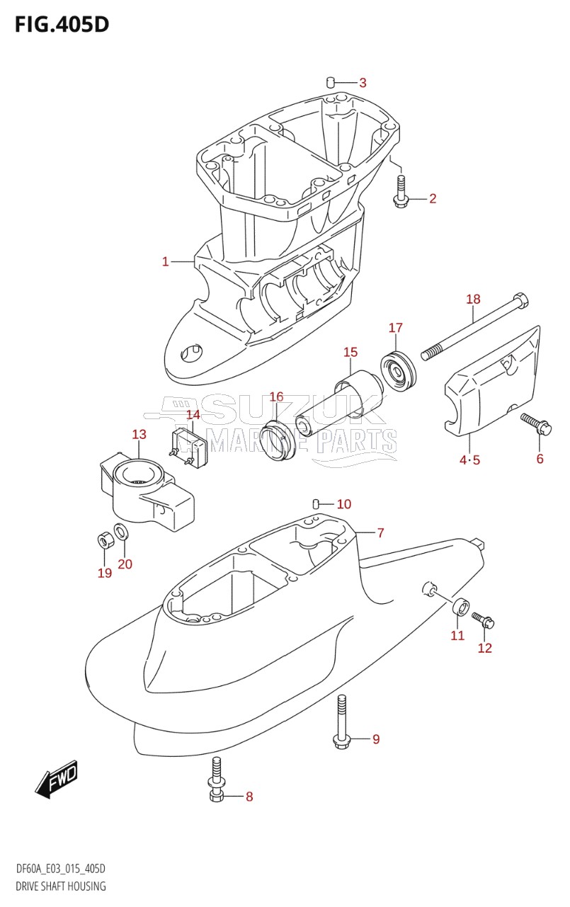 DRIVE SHAFT HOUSING (DF50AVT:E03)