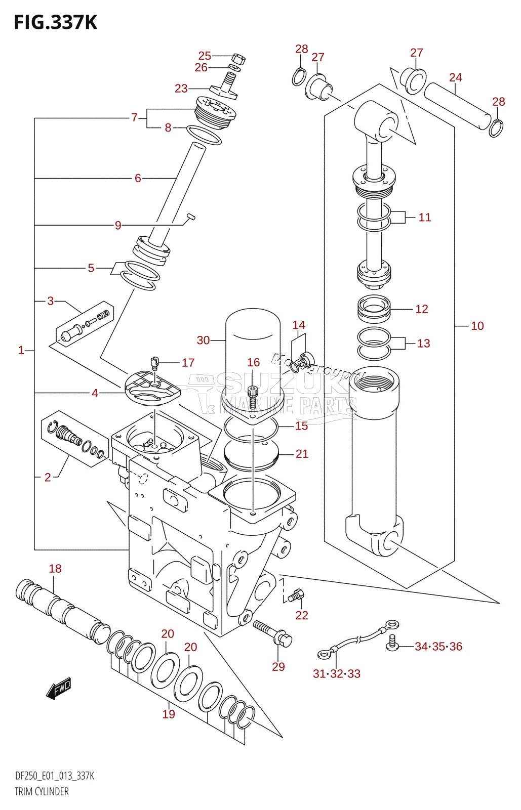 TRIM CYLINDER (DF250T:E40:(X-TRANSOM,XX-TRANSOM))