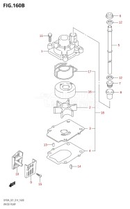 07003F-410001 (2014) 70hp E01 E40-Gen. Export 1 - Costa Rica (DF70A  DF70ATH) DF70A drawing WATER PUMP (DF70A:E40)