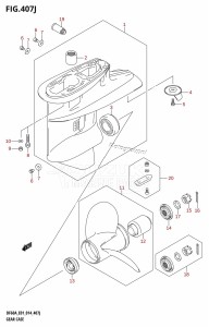 DF40A From 04003F-410001 (E01)  2014 drawing GEAR CASE (DF60AQH:E01)