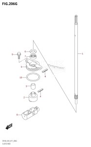 DF225T From 22503F-710001 (E03)  2017 drawing CLUTCH ROD (DF250ST:E03)