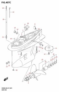 DF200AZ From 20003Z-710001 (E03)  2017 drawing GEAR CASE (DF200AZ:E03)