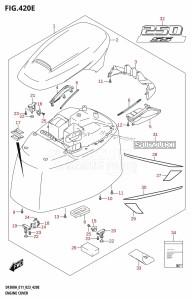 DF250A From 25003P-040001 (E01 E03 E40)  2020 drawing ENGINE COVER ((022,023):DF250ATSS)