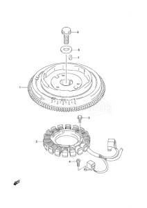 Outboard DF 25 V-Twin drawing Magneto Non-Remote Control