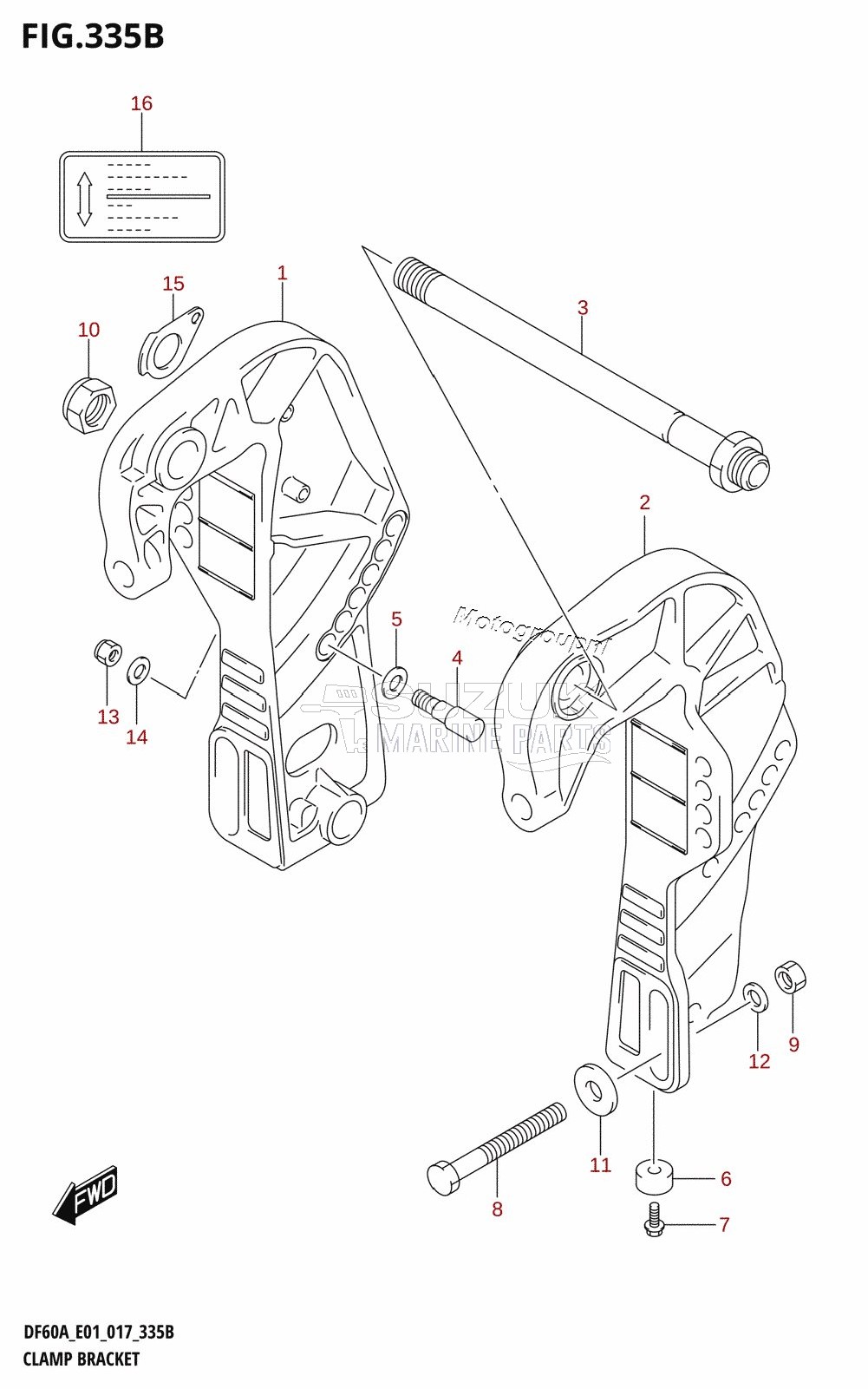 CLAMP BRACKET (DF40AQH:E01)