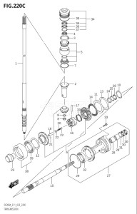 17503F-340001 (2023) 175hp E11 E40-Gen. Export 1-and 2 (DF175AT) DF175A drawing TRANSMISSION ((DF200AZ,DF175AZ,DF150AZ):(020,021))