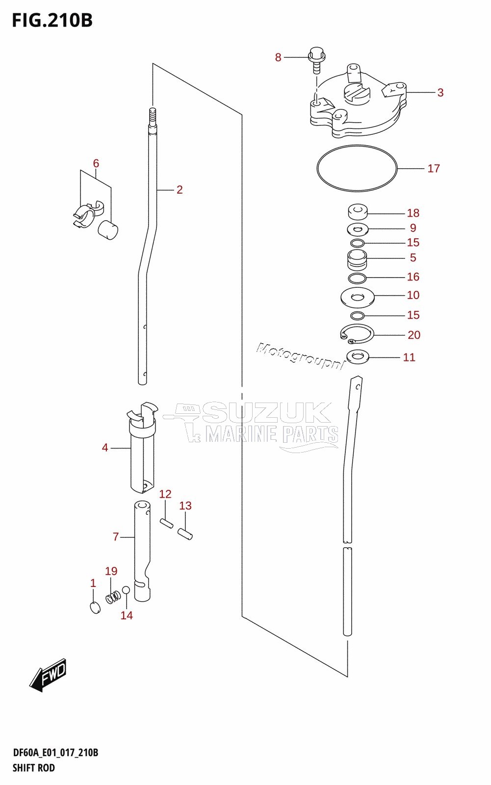 SHIFT ROD (DF50AVTH:E01)