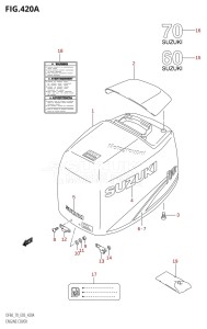 DF60 From 06001F-371001 (E03)  2003 drawing ENGINE COVER (W,X,Y,K1,K2)