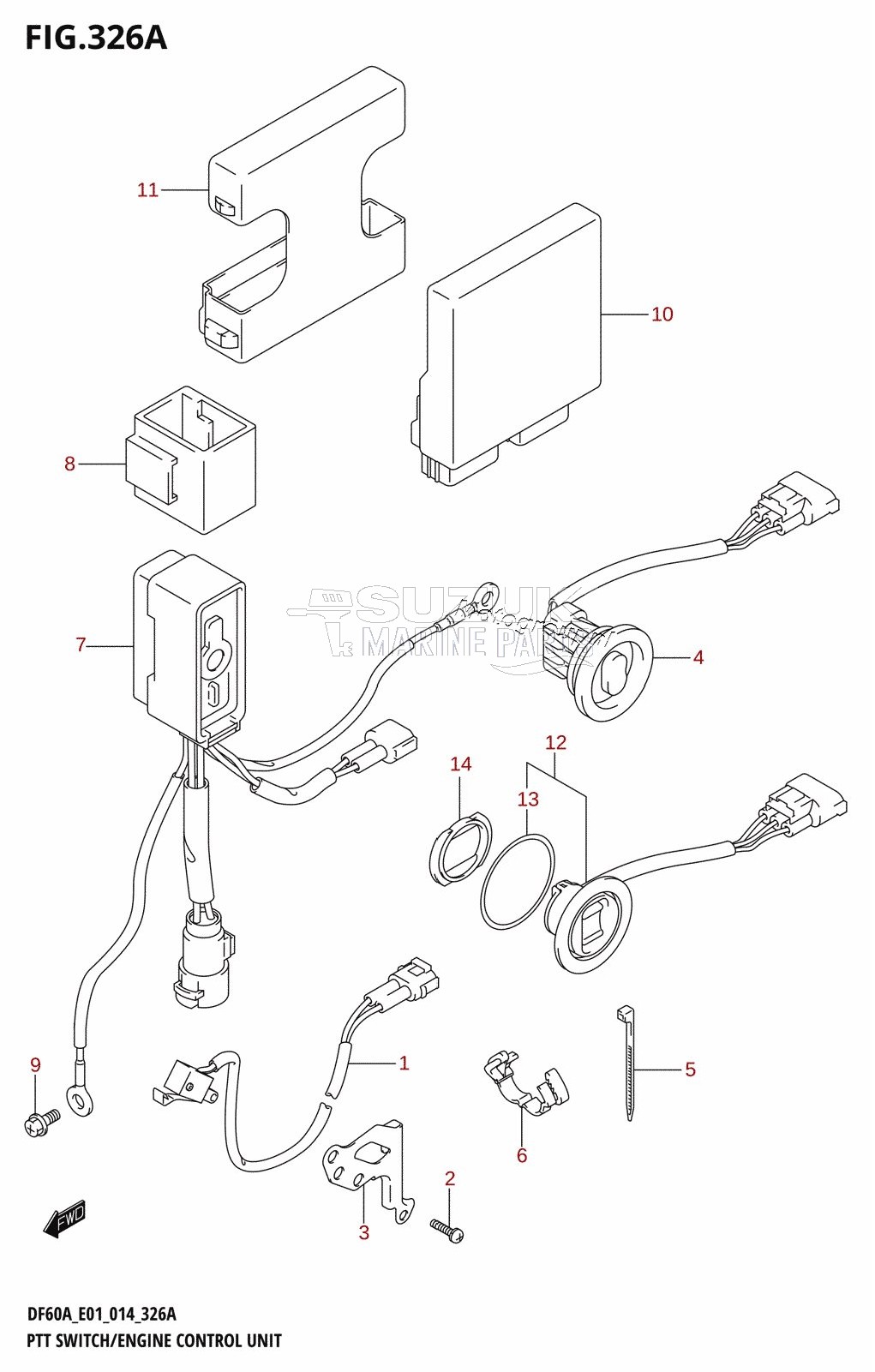 PTT SWITCH /​ ENGINE CONTROL UNIT (DF40A:E01)