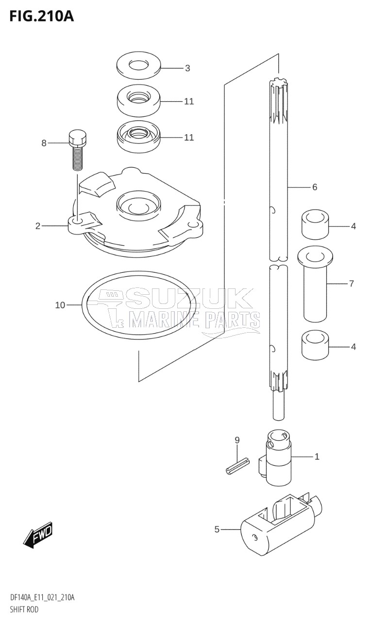 SHIFT ROD (DF100AT,DF115AST,DF115AT,DF140AT)