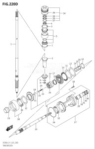 20003Z-040001 (2020) 200hp E01 E03 E40-Gen. Export 1 - USA (DF200AZ  DF200AZ) DF200AZ drawing TRANSMISSION ((DF200AZ,DF175AZ,DF150AZ):(022,023))