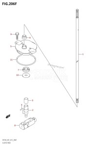 DF200 From 20002F-210001 (E01 E40)  2012 drawing CLUTCH ROD (DF225T:E40)