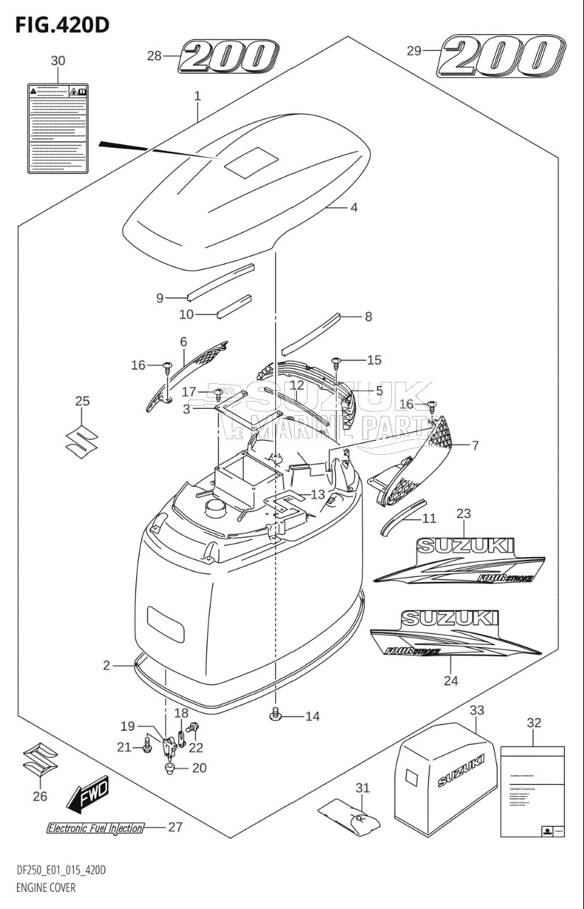 ENGINE COVER ((DF200T,DF200Z):E40)