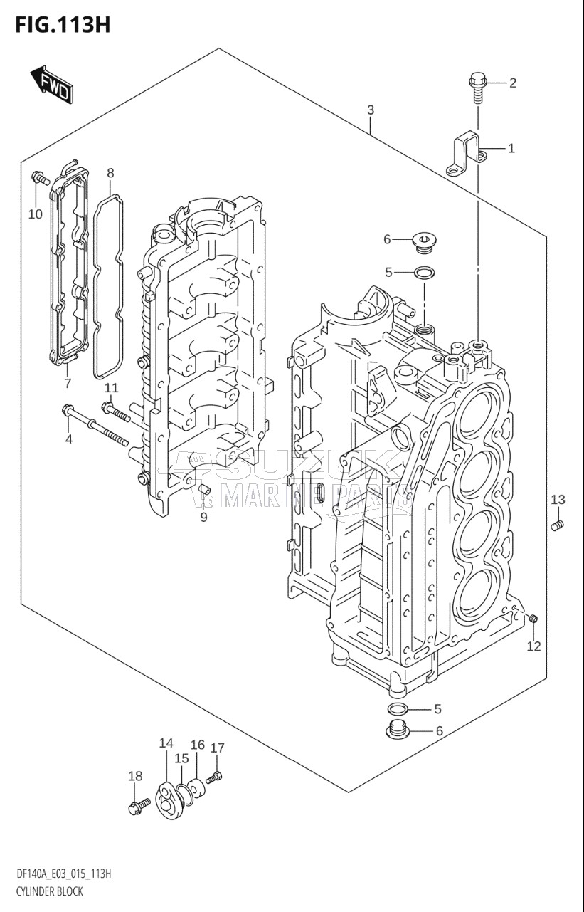 CYLINDER BLOCK (DF115AZ:E03)