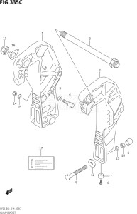 02503F-410001 (2014) 25hp E01-Gen. Export 1 (DF25  DF25A  DF25AT  DF25ATH  DF25Q  DF25R) DF25 drawing CLAMP BRACKET (DF25Q:E01)