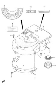 DF 175 drawing Silencer/ Ring Gear Cover