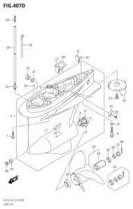 DF225T From 22503F-910001 (E01 E40)  2019 drawing GEAR CASE (DF200Z:E40)