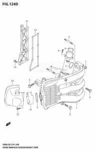 DF60A From 06002F-410001 (E01 E40)  2014 drawing INTAKE MANIFOLD /​ SILENCER /​ EXHAUST COVER (DF40AST:E34)