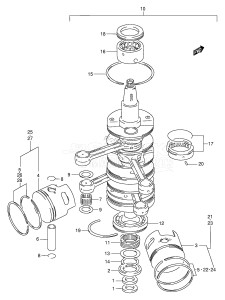 DT100 From 10001-231001 ()  1992 drawing CRANKSHAFT