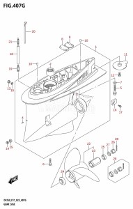 DF225T From 22503F-340001 (E11 E40)  2023 drawing GEAR CASE (DF250ST:(020,021,022))