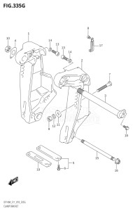 11503Z-810001 (2018) 115hp E11 E40-Gen. Export 1-and 2 (DF115AZ) DF115AZ drawing CLAMP BRACKET (DF115AST:E03)