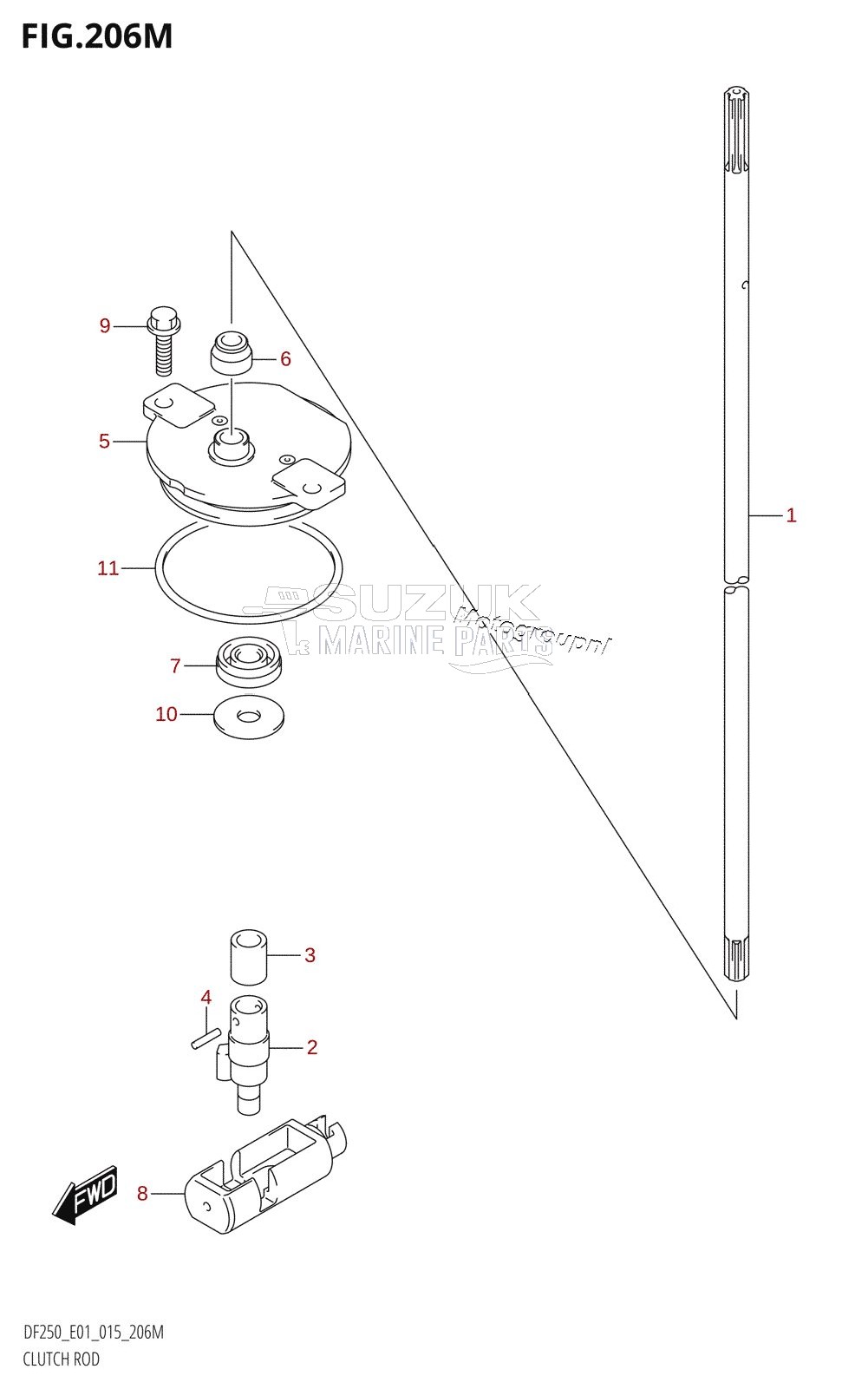 CLUTCH ROD (DF250Z:E40)