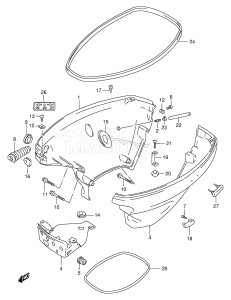 DF9.9 From 00991F-251001 ()  2002 drawing SIDE COVER (DF9.9 652501~ /​ DF15 652501~)