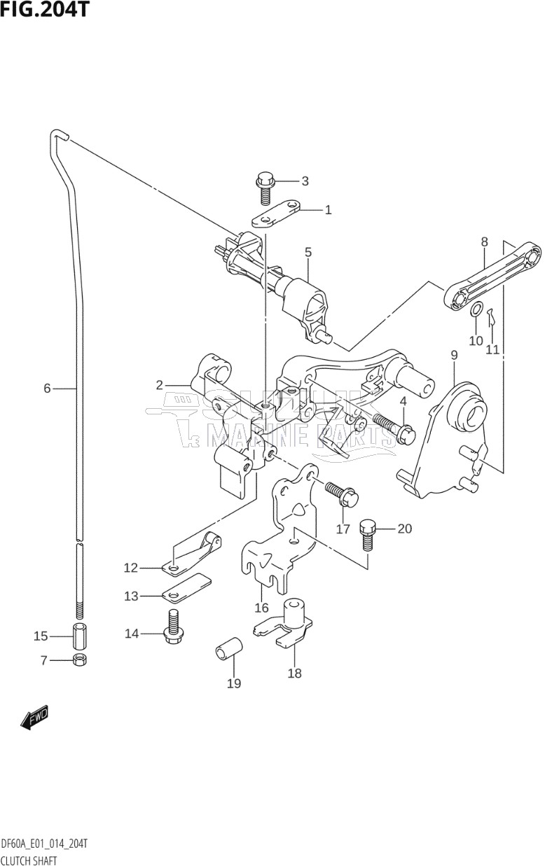 CLUTCH SHAFT (DF60AVTH:E01)