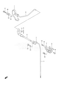 Outboard DF 20A drawing Clutch Rod Tiller Handle w/Power Tilt