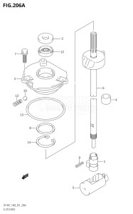 14002F-110001 (2011) 140hp E01 E40-Gen. Export 1 - Costa Rica (DF140T  DF140WT) DF140 drawing CLUTCH ROD (DF140T,DF140WT)