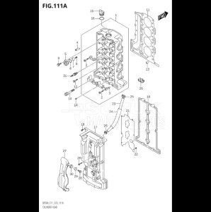 09003F-140001 (2021) 90hp E11 E40-Gen. Export 1-and 2 (DF90ATH    DF90AWQH  DF90AWQH   DF90AWQH    DF90AWQH) DF90A drawing CYLINDER HEAD (SEE NOTE)