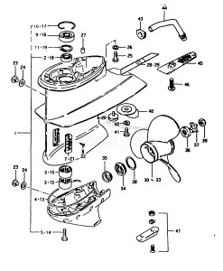 DT25 From 02502-001001 ()  1988 drawing GEAR CASE (DT25P /​ DT28)