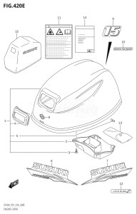 01504F-610001 (2016) 15hp P01-Gen. Export 1 (DF15A  DF15AR  DF15AT  DF15ATH) DF15A drawing ENGINE COVER (DF15AR:P01)