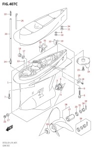 DF225T From 22503F-910001 (E01 E40)  2019 drawing GEAR CASE (DF200Z:E01)