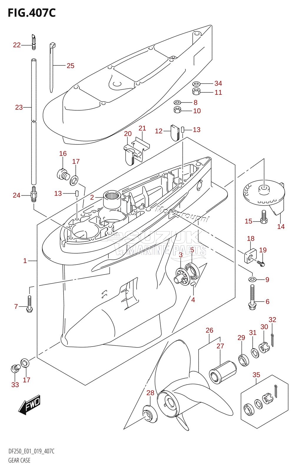 GEAR CASE (DF200Z:E01)