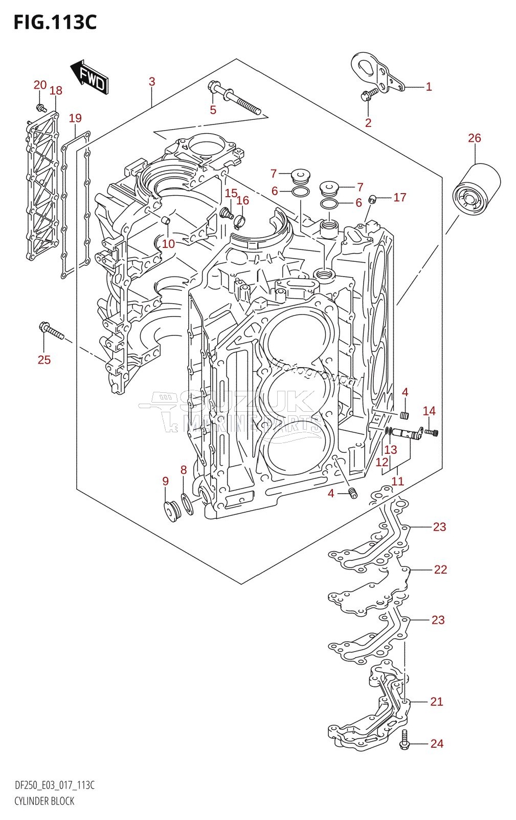 CYLINDER BLOCK (DF225T:E03)