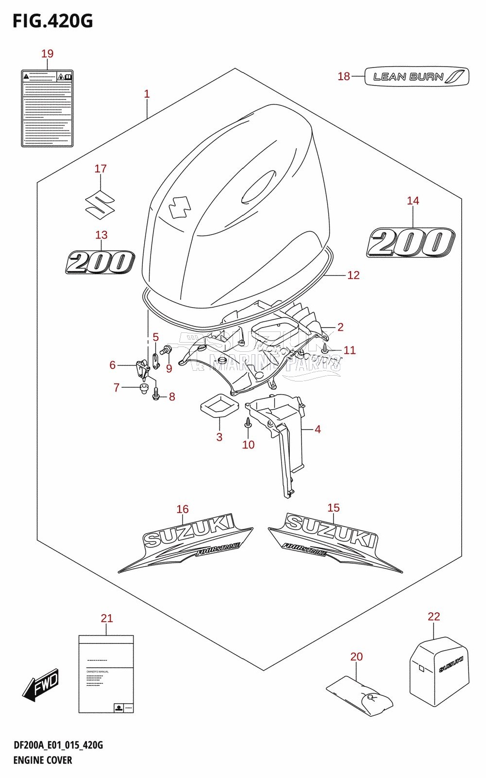 ENGINE COVER (DF200AZ:E40)