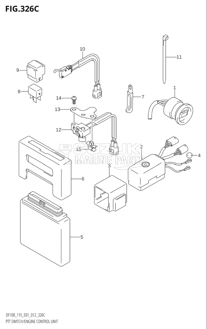 PTT SWITCH / ENGINE CONTROL UNIT (DF115T:E01)