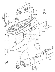 DT200 From 20001-971001 ()  1999 drawing GEAR CASE (DT150 /​ 150S /​ 175 /​ 200 /​ 200EPI /​ 200S /​ 225 /​ 150EPI)